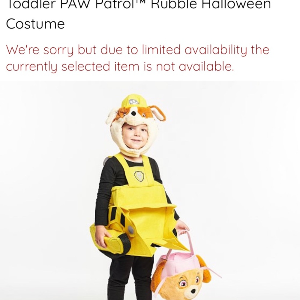 Rubble Paw Patrol Pottery Barn Costume